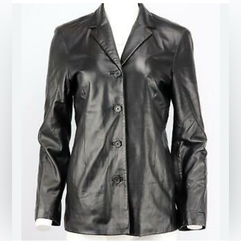 EUC Coach 1941 Classic Black Genuine Leather Blazer Lightweight Jacket | Sz L